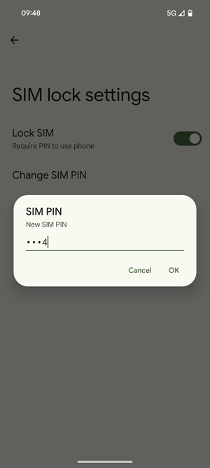 Enter your New SIM PIN and select OK