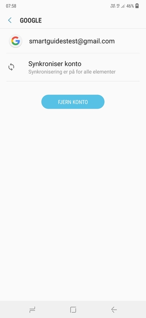 Velg Synkroniser konto