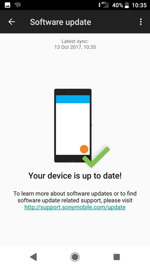If your phone is up to date, you will see the following screen