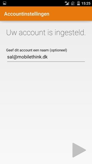 Geef uw account een naam en selecteer Volgende