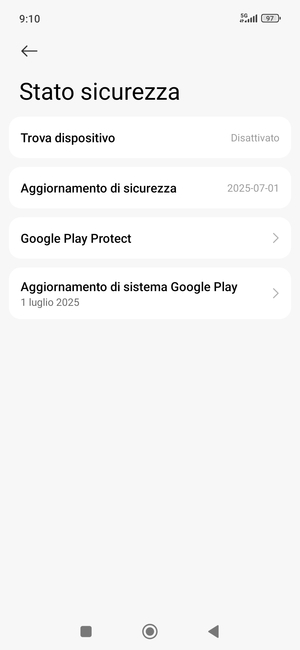 Seleziona Aggiornamento di sistema Google Play