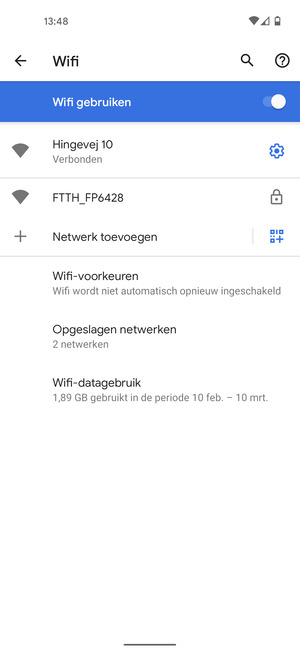 U bent nu verbonden met het WiFi-netwerk