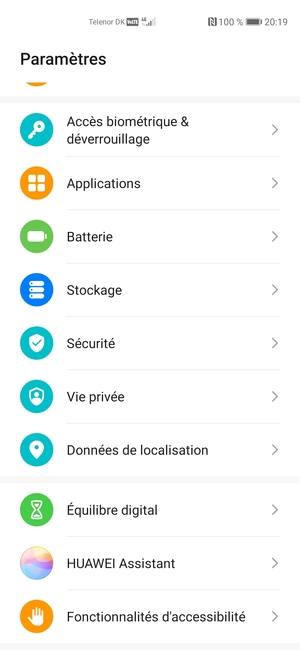 Faites défiler et sélectionnez Batterie