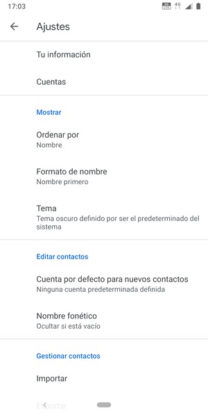 Desplácese y seleccione Importar
