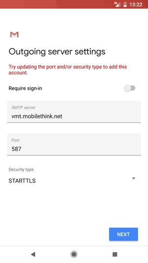 Select Security type
