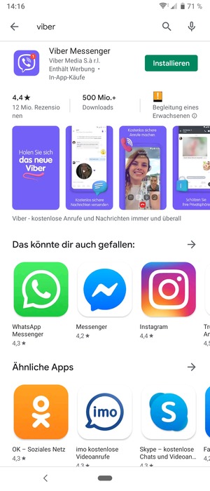 Wählen Sie die App
