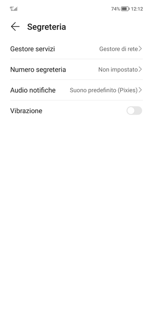 Seleziona Numero segreteria