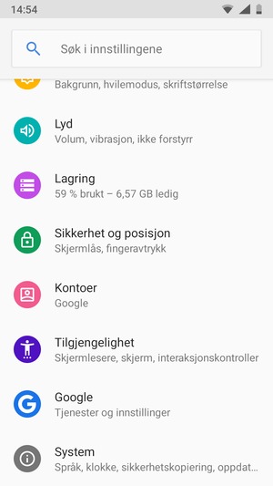 Bla til og velg Sikkerhet og posisjon