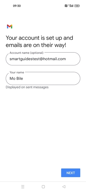 Give your account a name and enter your name. Select NEXT