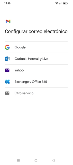 Seleccione Exchange y Office 365