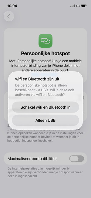 Selecteer Schakel wifi en Bluetooth in
