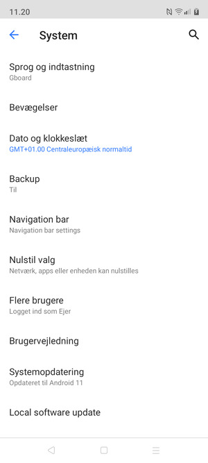 Scroll til og vælg Systemopdatering