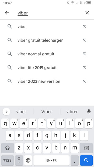 Saisissez le nom de l'appli et sélectionnez Rechercher