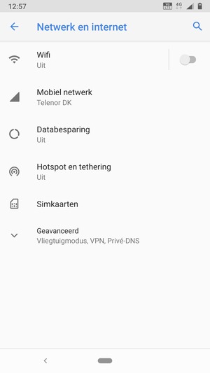 Selecteer Hotspot en tethering