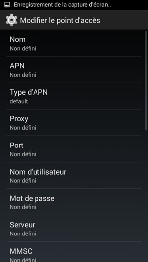 Saisissez les informations MMS