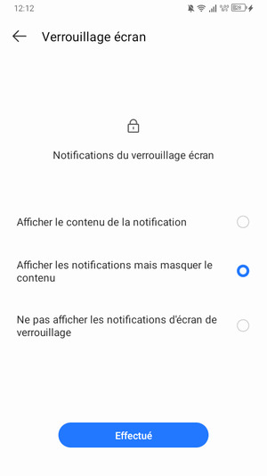 Sélectionnez votre option préférée et sélectionnez Effectué