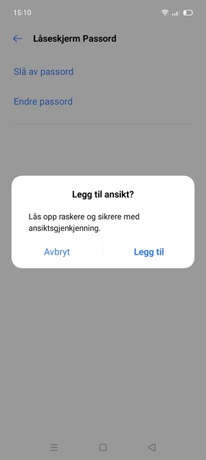 Velg ønsket alternativ