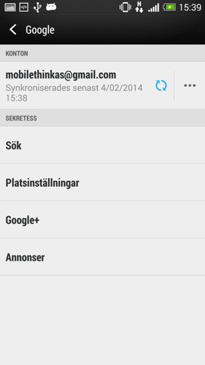 Tryck på ditt konto
