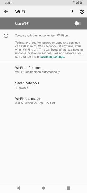 Turn on Use Wi-Fi