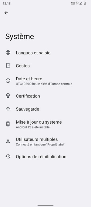 Sélectionnez Sauvegarde