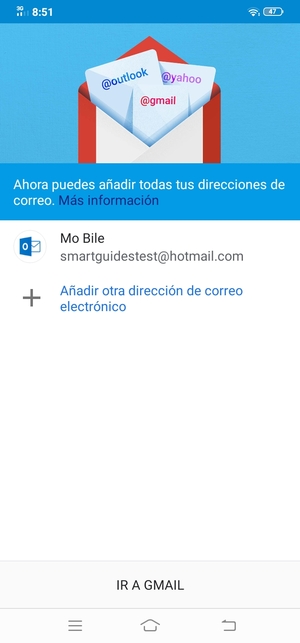 Seleccione IR A GMAIL