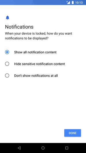 Select your preferred option and select DONE
