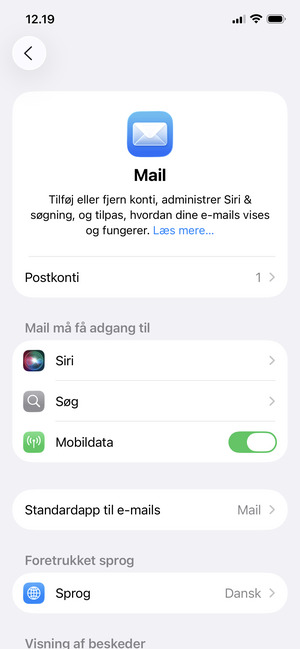 Din konto er klar til brug