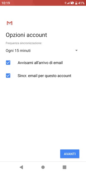 Seleziona AVANTI