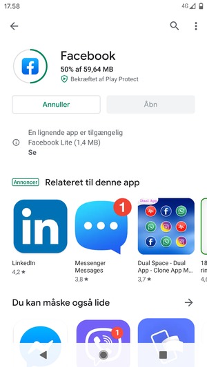 Afvent at installeringen er afsluttet