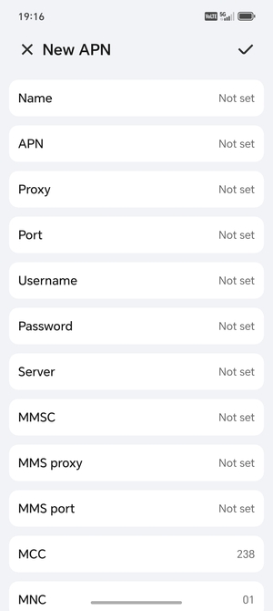 Enter Internet information