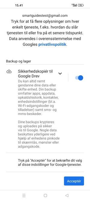 Vælg Acceptér