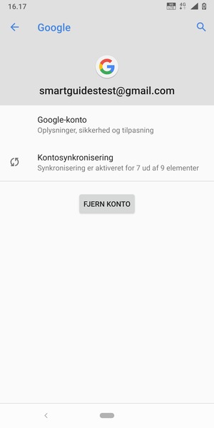 Vælg Kontosynkronisering