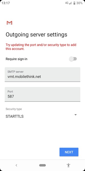 Select Security type