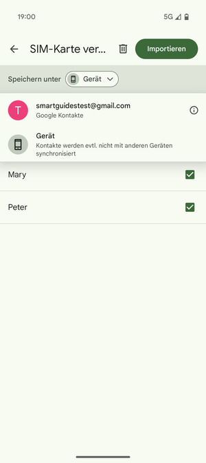 Wählen Sie Ihr Google Konto