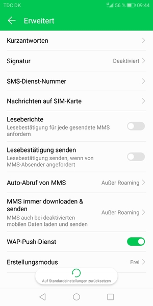Wählen Sie SMS-Dienst-Nummer