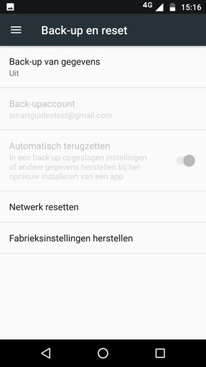 Selecteer Back-up van gegevens