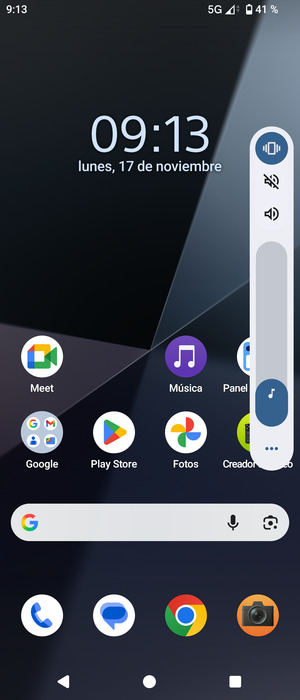 Seleccione Vibración para cambiar al modo de Vibración