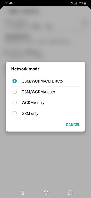 Select GSM only to enable 2G