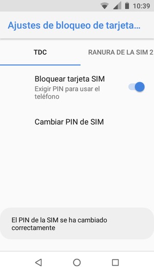 Su PIN de SIM ha sido cambiado