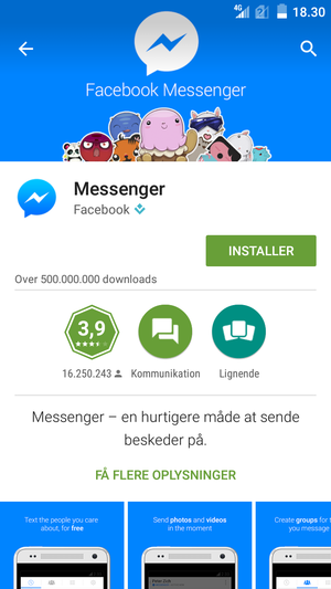 Vælg INSTALLER