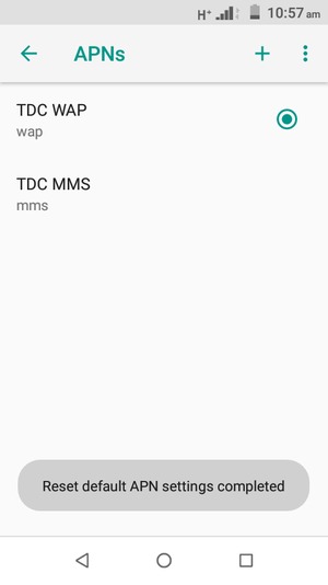 Your phone will reset to default Internet and MMS settings