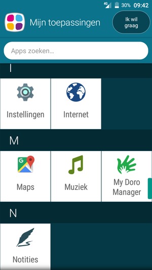 Scroll naar en selecteer Instellingen