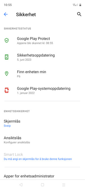 Velg Skjermlås