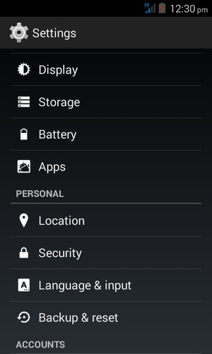 Scroll to and select Location