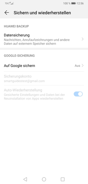 Wählen Sie Auf Google sichern