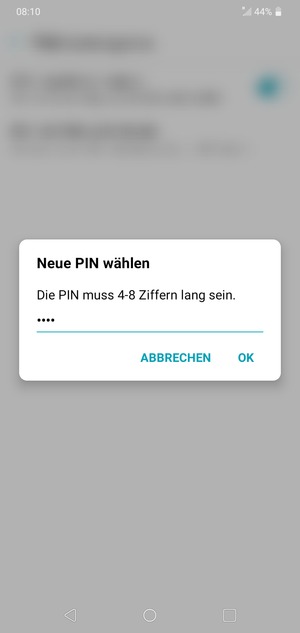 Geben Sie Ihre Neue SIM-Karte PIN ein und wählen Sie OK