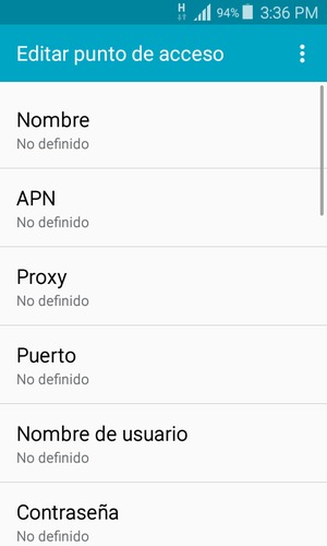Introduzca la información de Internet