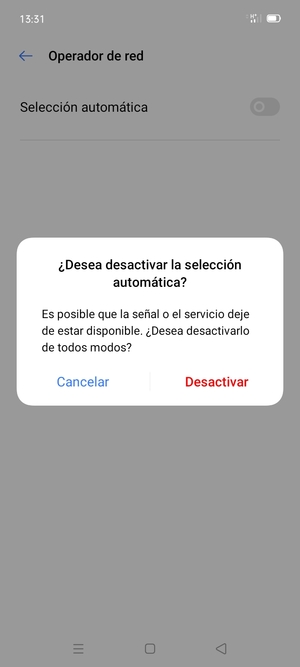 Seleccione Desactivar