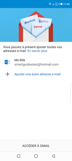 Sélectionnez ACCÉDER À GMAIL