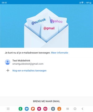 Selecteer BRENG ME NAAR GMAIL